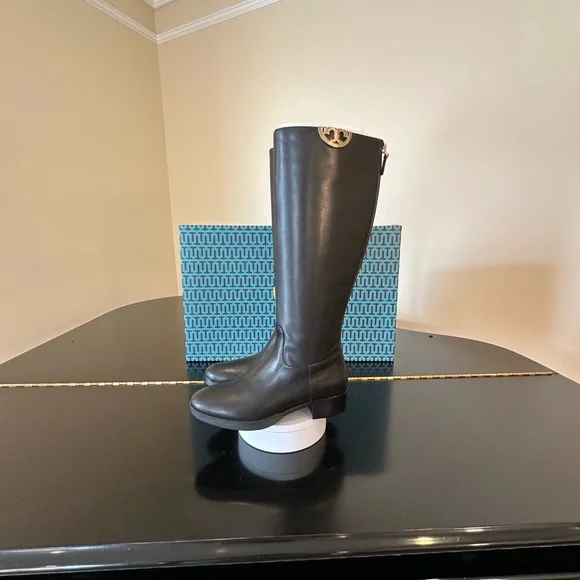 NWT RARE luxury classic minimalist equestrian authentic Tory Burch Sidney Boots - Picture 6 of 17